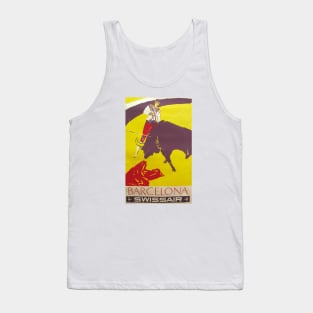 Barcelona with Swiss Air - Vintage Travel Tank Top